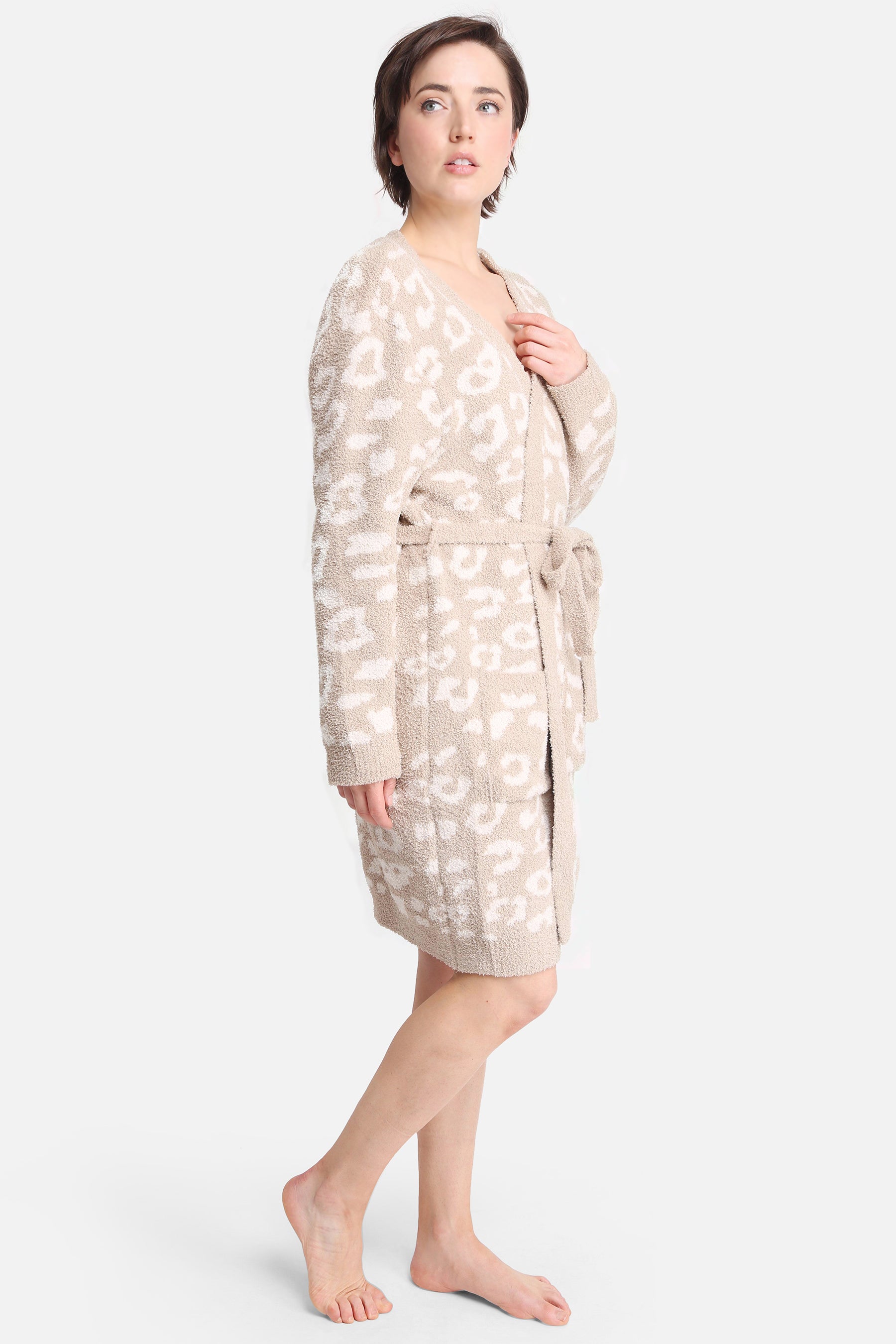 mySundaze Leopard Print Microfiber Robe with Belt and Pockets