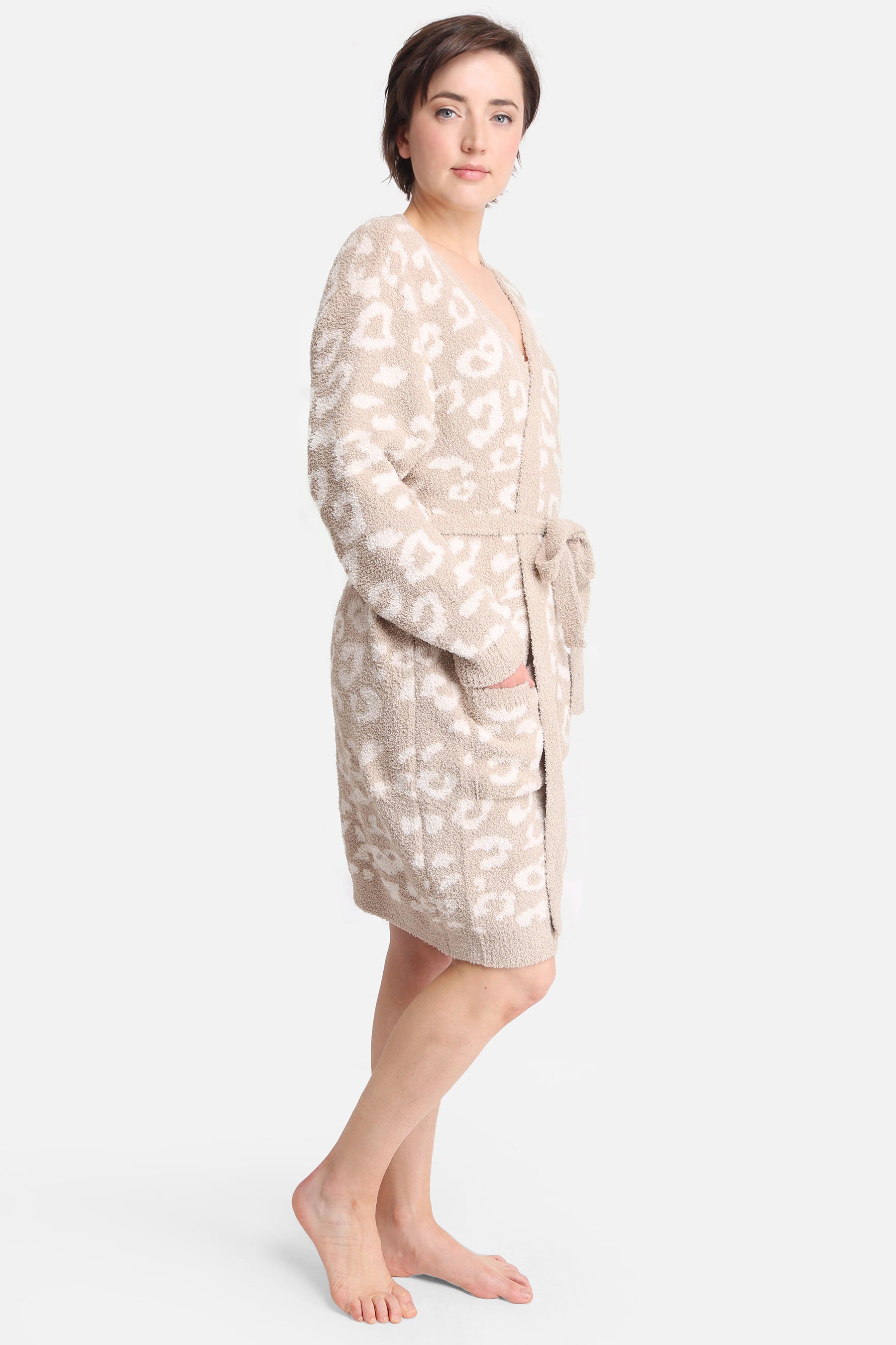 mySundaze Leopard Print Microfiber Robe with Belt and Pockets