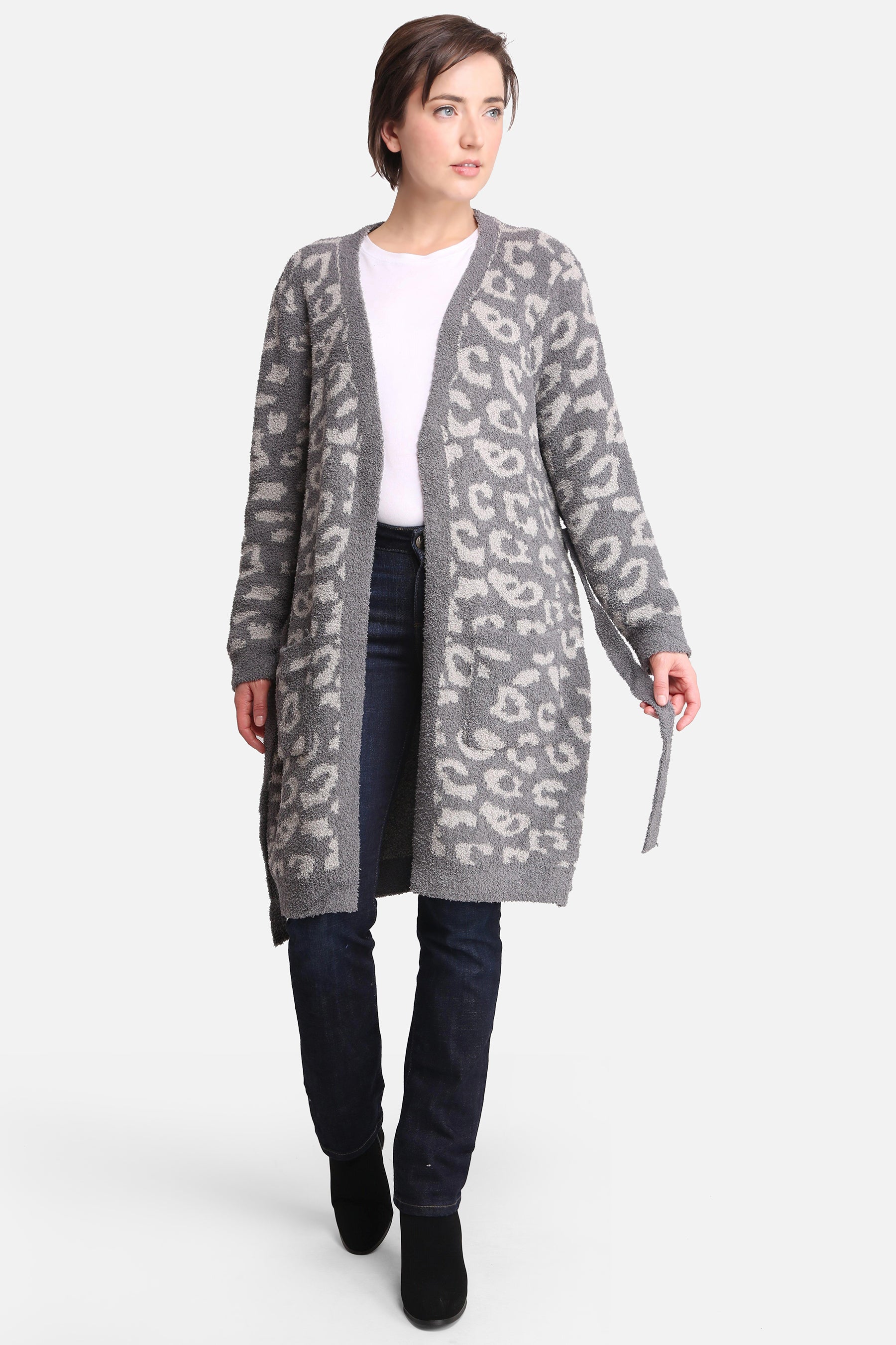 mySundaze Leopard Print Microfiber Robe with Belt and Pockets