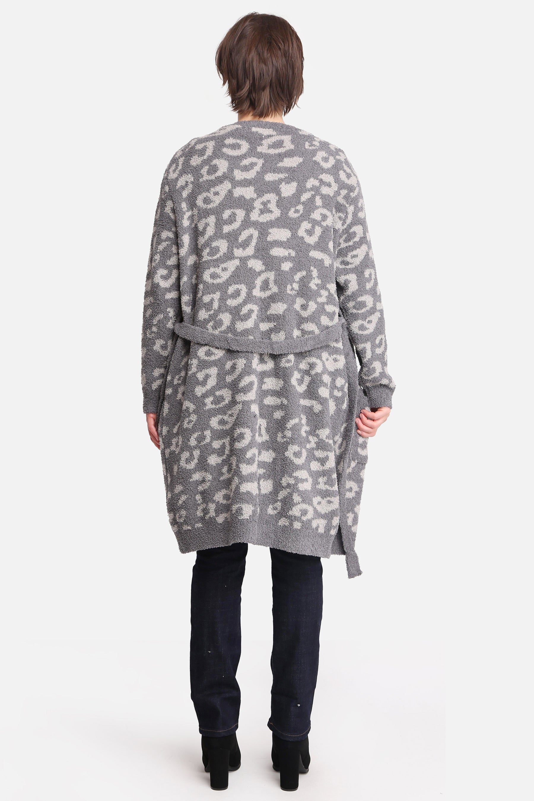mySundaze Leopard Print Microfiber Robe with Belt and Pockets