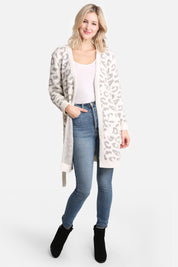mySundaze Leopard Print Microfiber Robe with Belt and Pockets