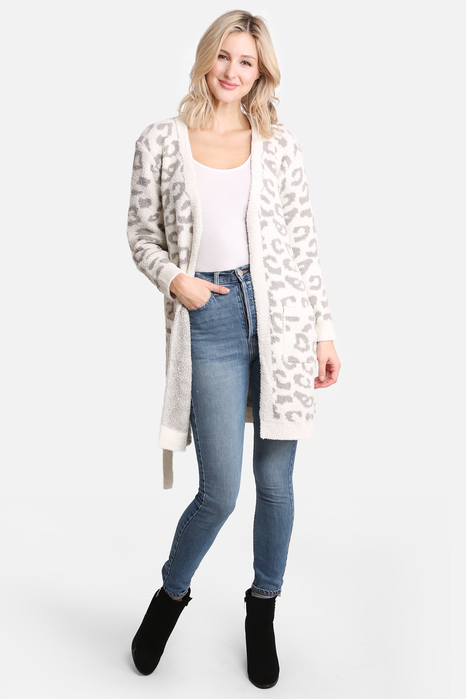 mySundaze Leopard Print Microfiber Robe with Belt and Pockets