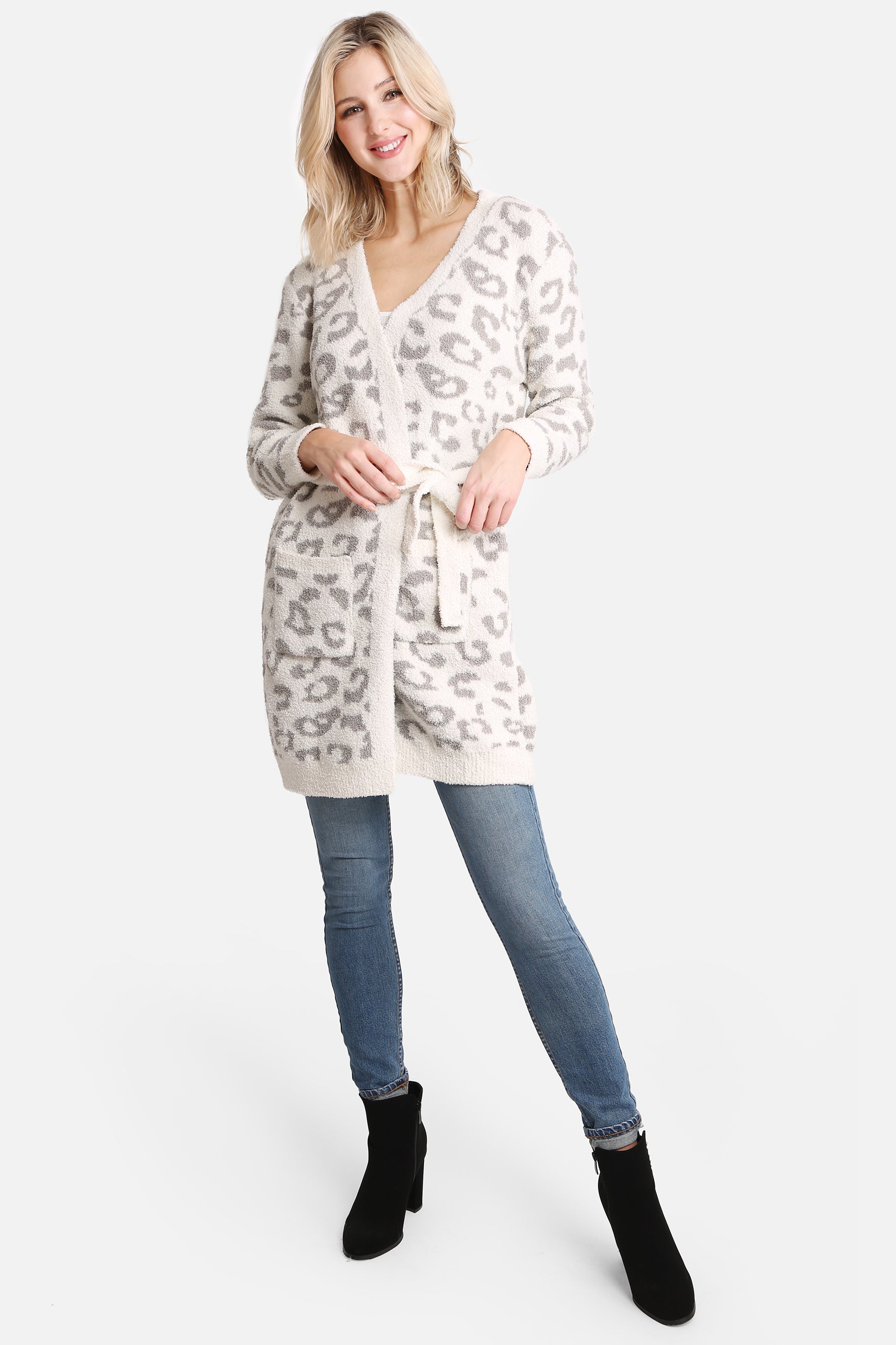 mySundaze Leopard Print Microfiber Robe with Belt and Pockets