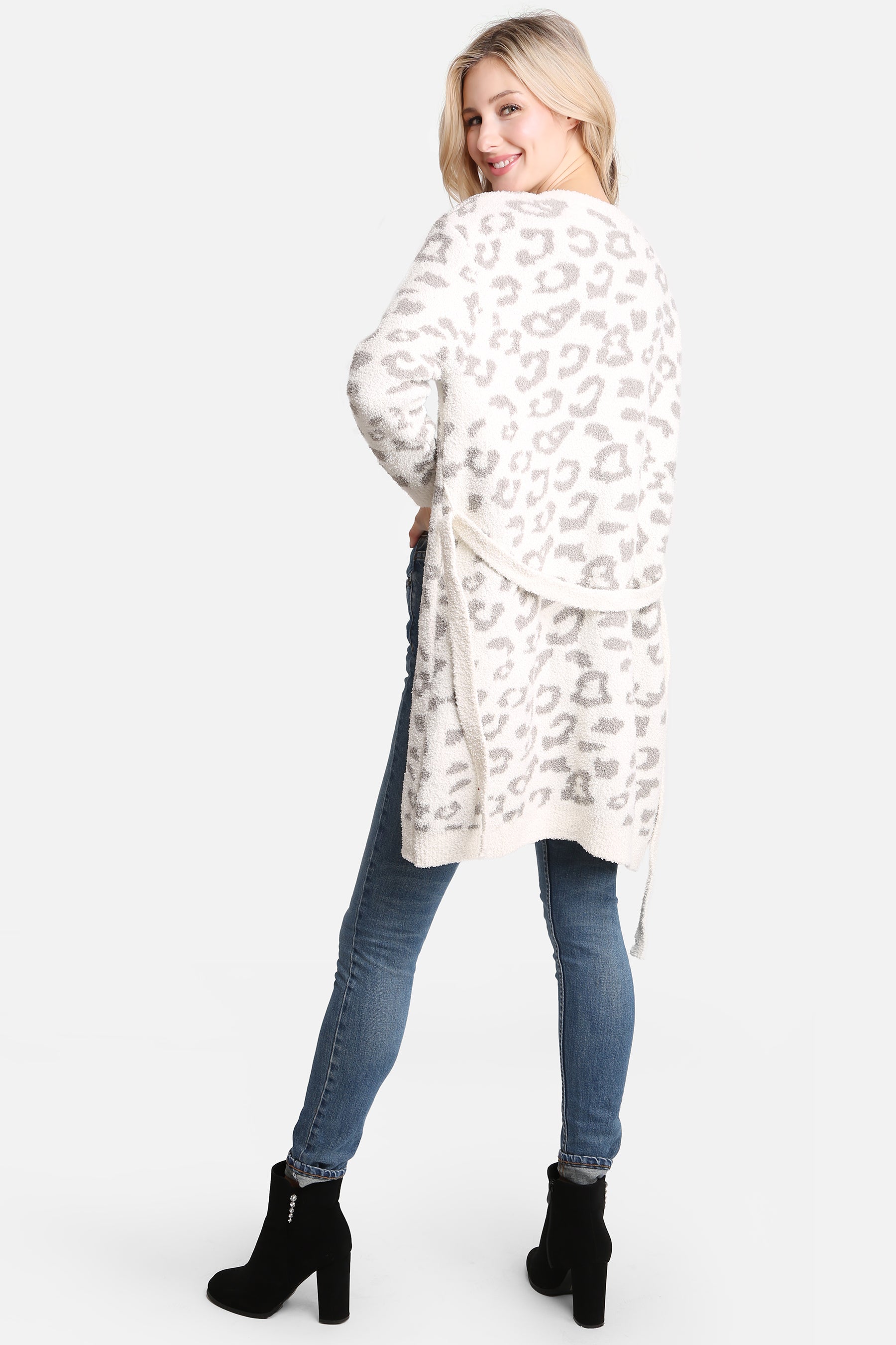 mySundaze Leopard Print Microfiber Robe with Belt and Pockets