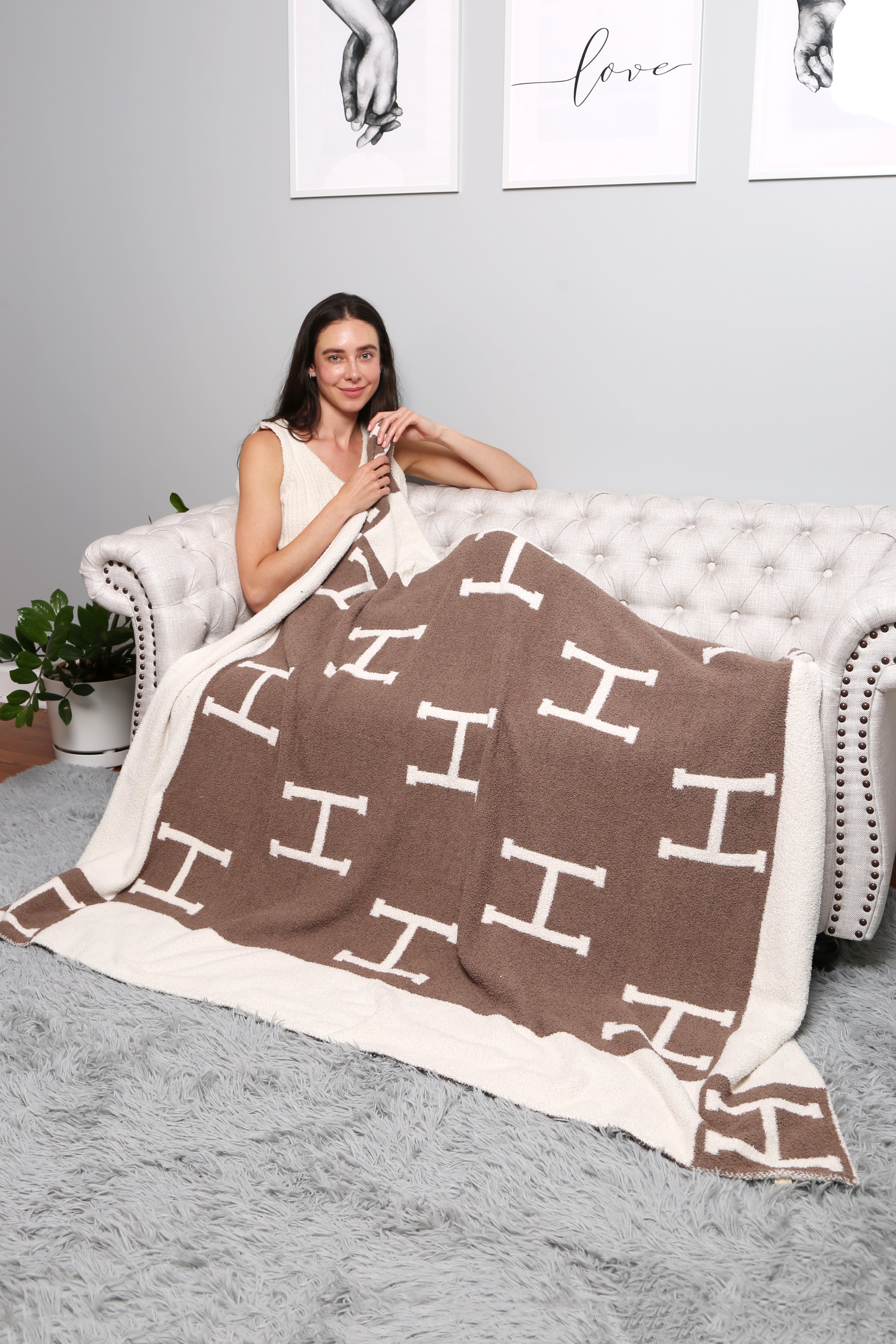 mySundaze H Throw Blanket Soft Microfiber 50x60