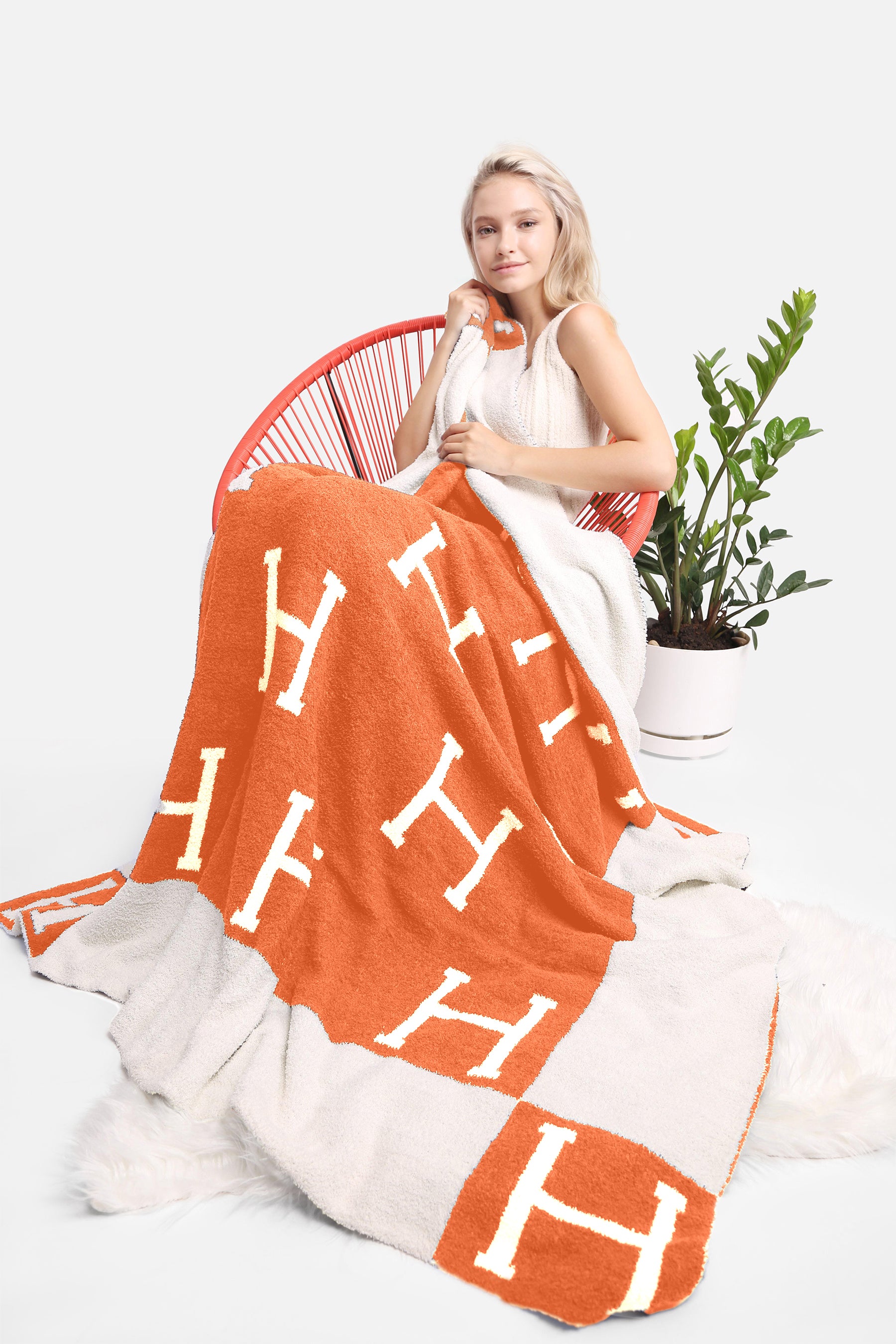 mySundaze H Throw Blanket Soft Microfiber 50x60