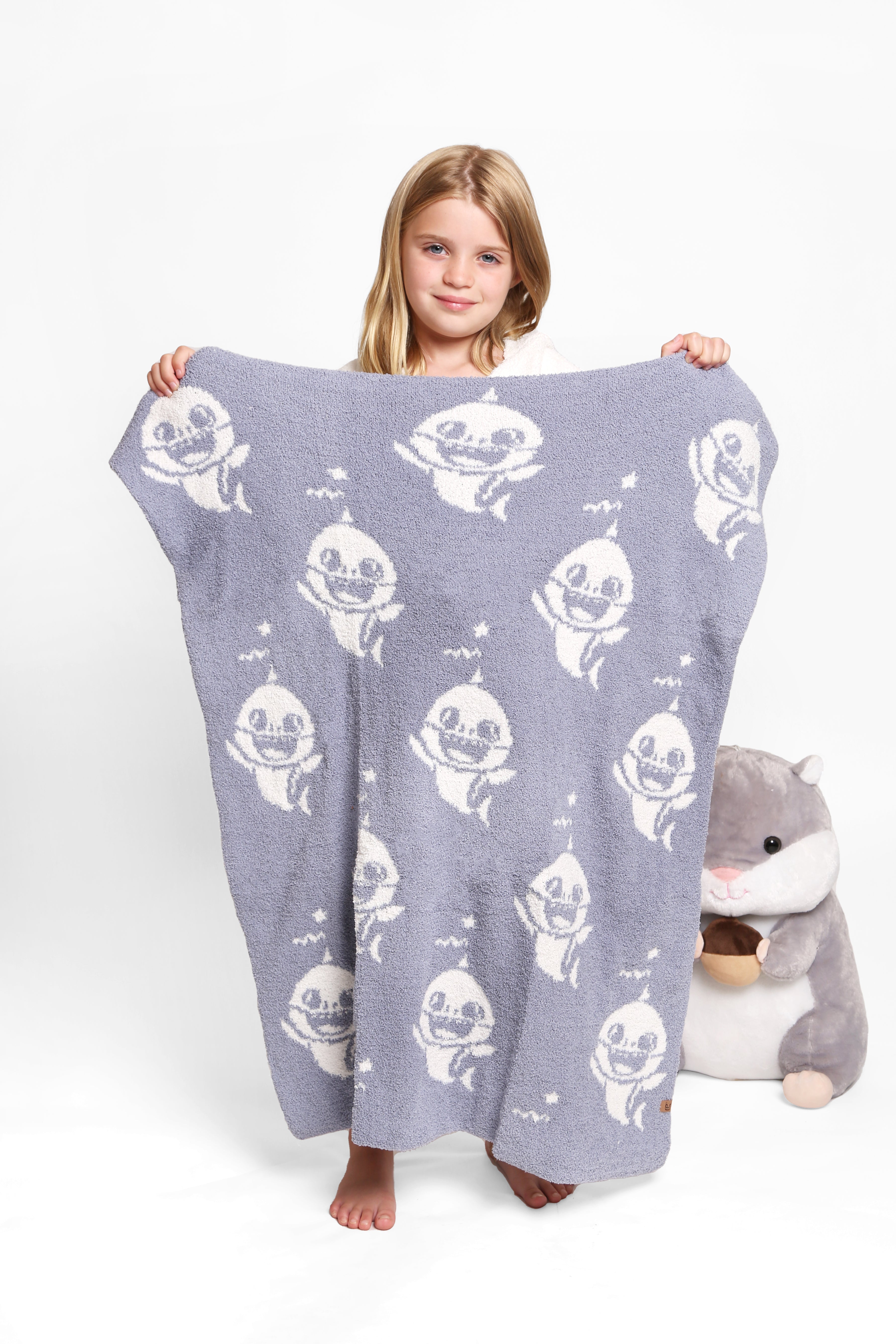 mySundaze Baby Shark Print Small Throw Blanket Soft Microfiber 29x35