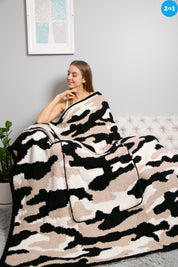 mySundaze Camouflage 2-in-1 Pillow Blanket Converts to Pillow or 50x60 Throw
