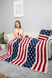 mySundaze American Flag Throw Blanket Soft Microfiber 50x60
