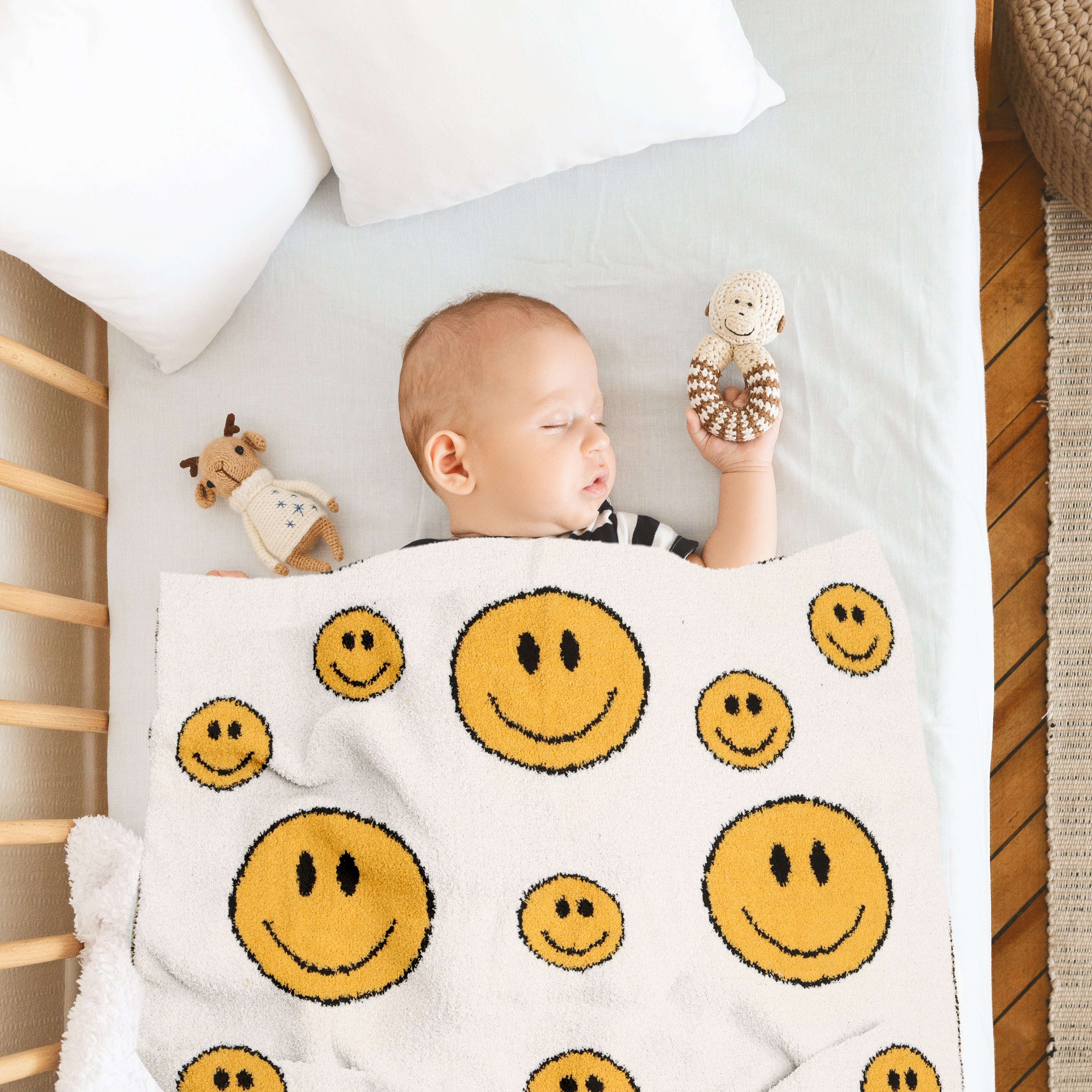 mySundaze Happy Faces Small Throw Blanket Soft Microfiber 29x35