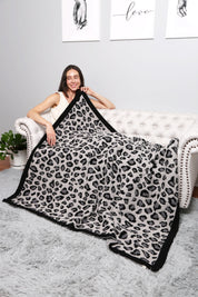 mySundaze Leopard Print Throw Blanket Soft Microfiber 50x60