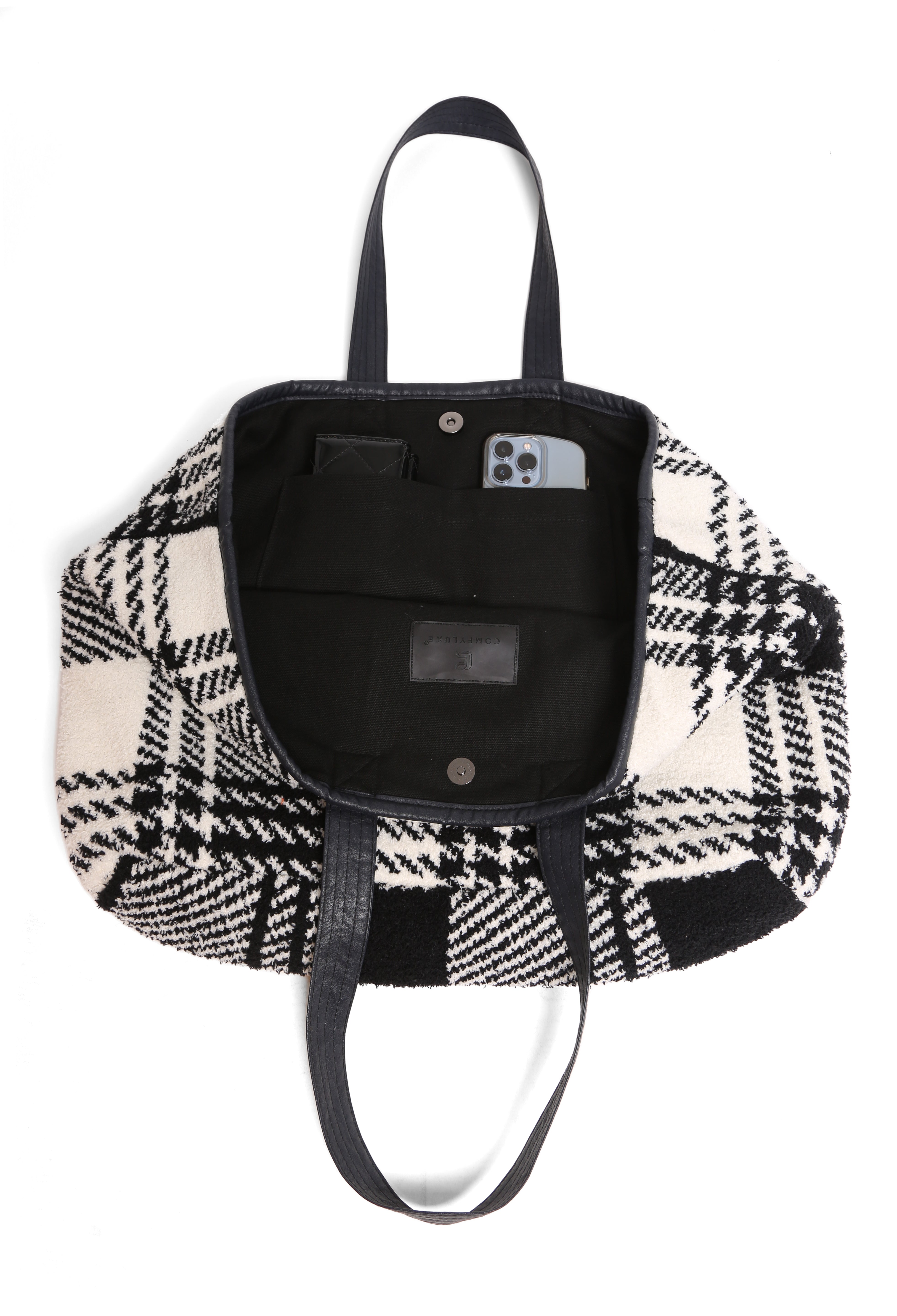 mySundaze Classic Plaid Microfiber Tote Bag