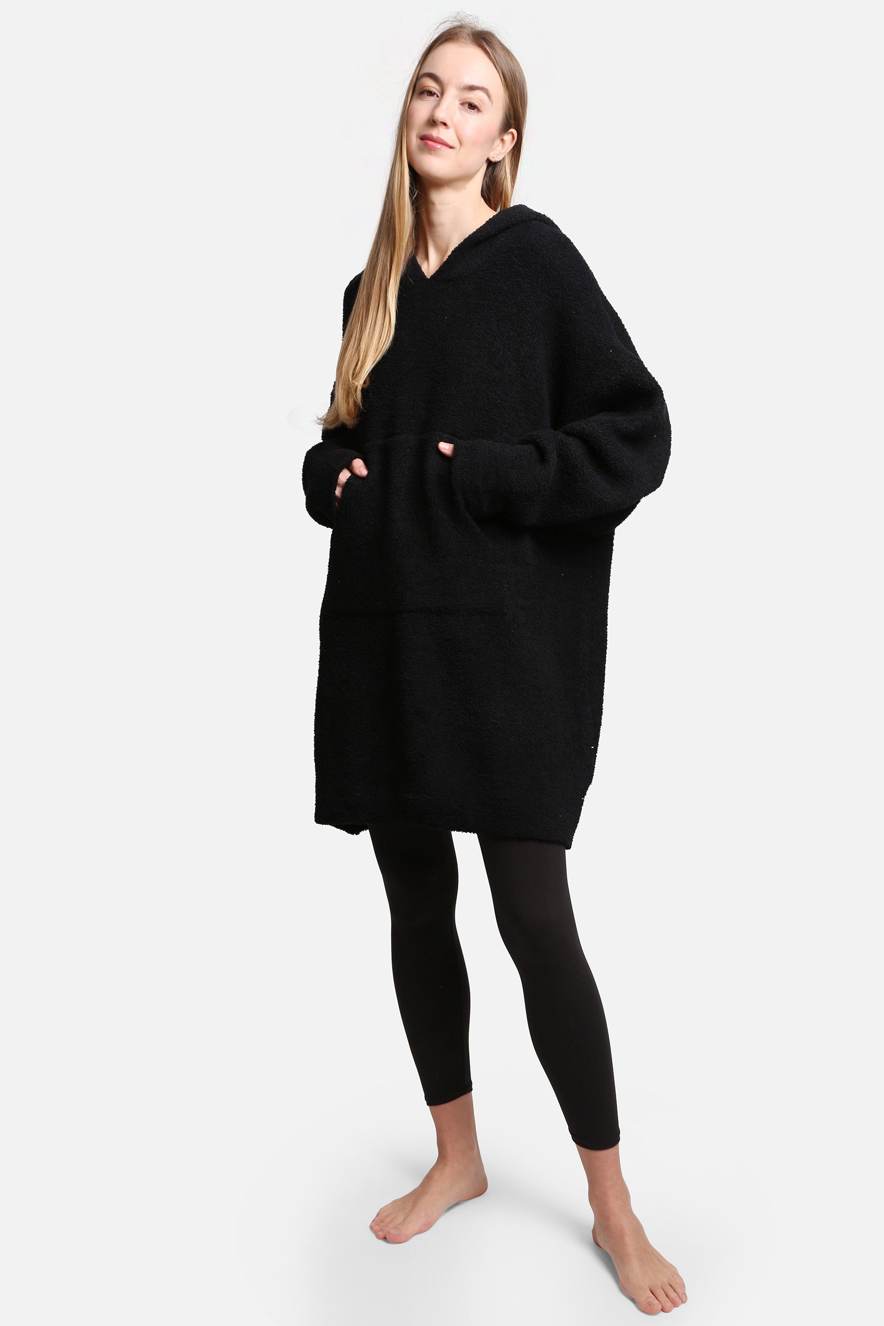 mySundaze Solid Oversized Hooded Microfiber Wearable Blanket