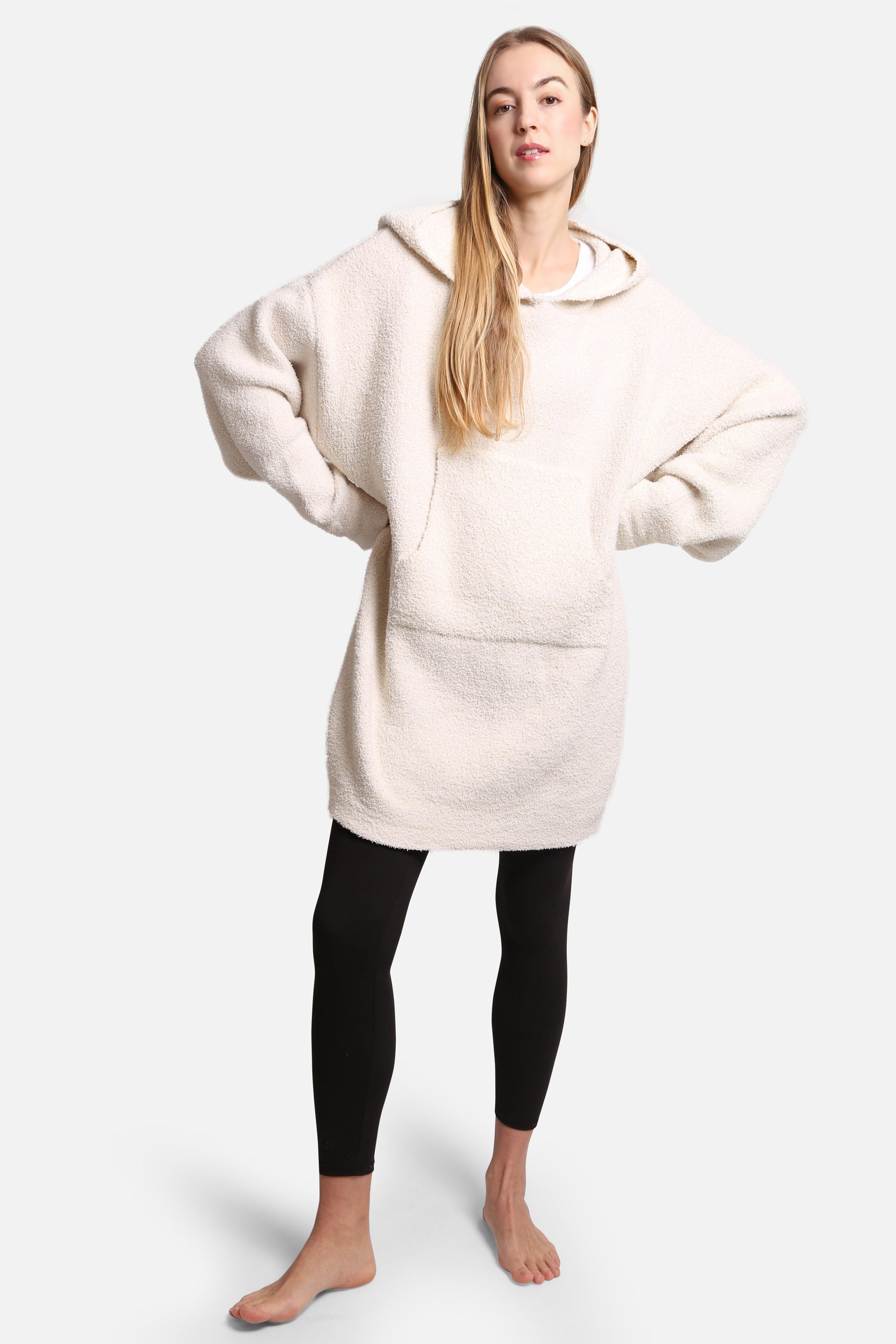 mySundaze Solid Oversized Hooded Microfiber Wearable Blanket