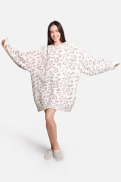 mySundaze Leopard Oversized Hooded Microfiber Wearable Blanket