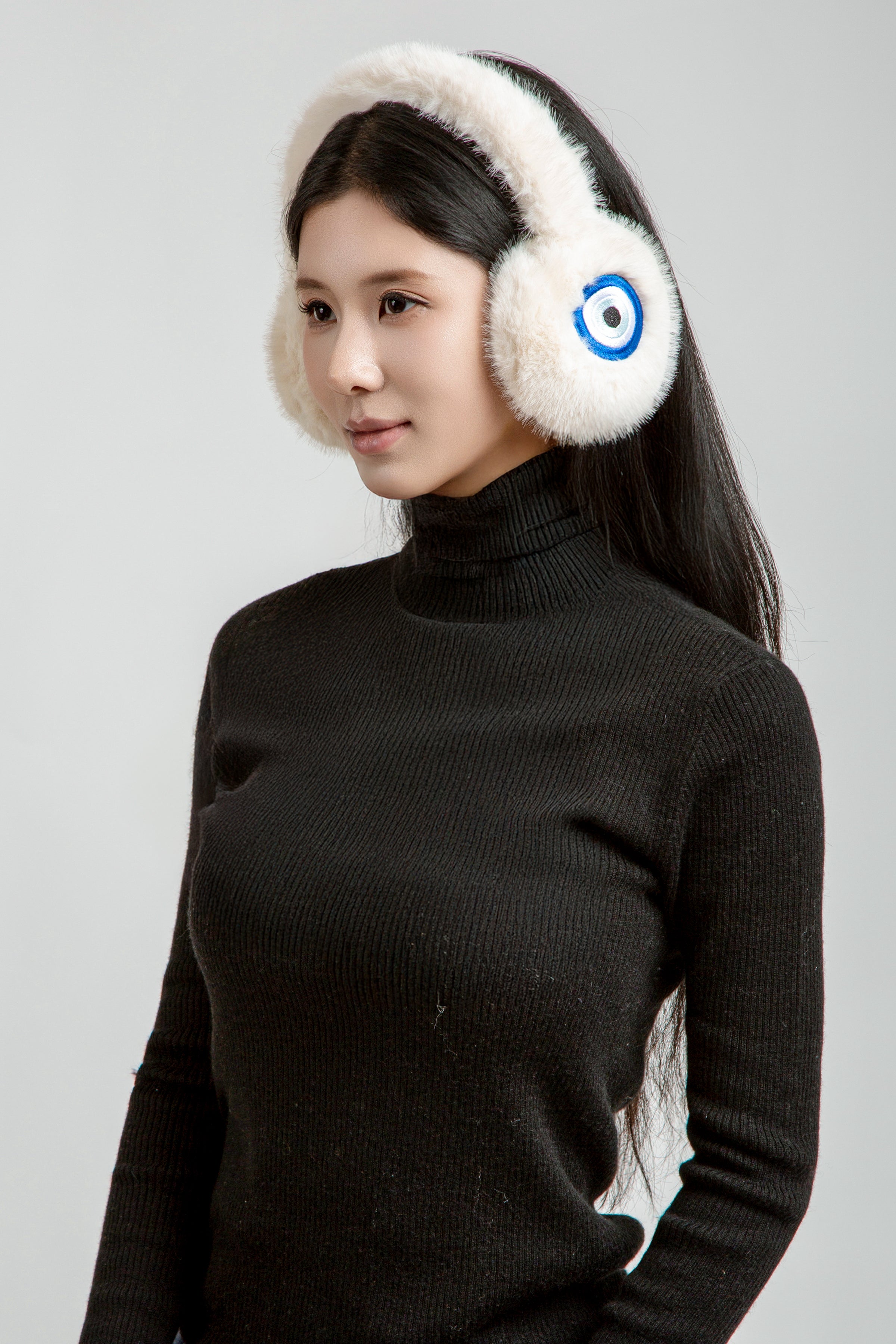 mySundaze Evil eye Ear Muffs Soft Faux Fur Lining