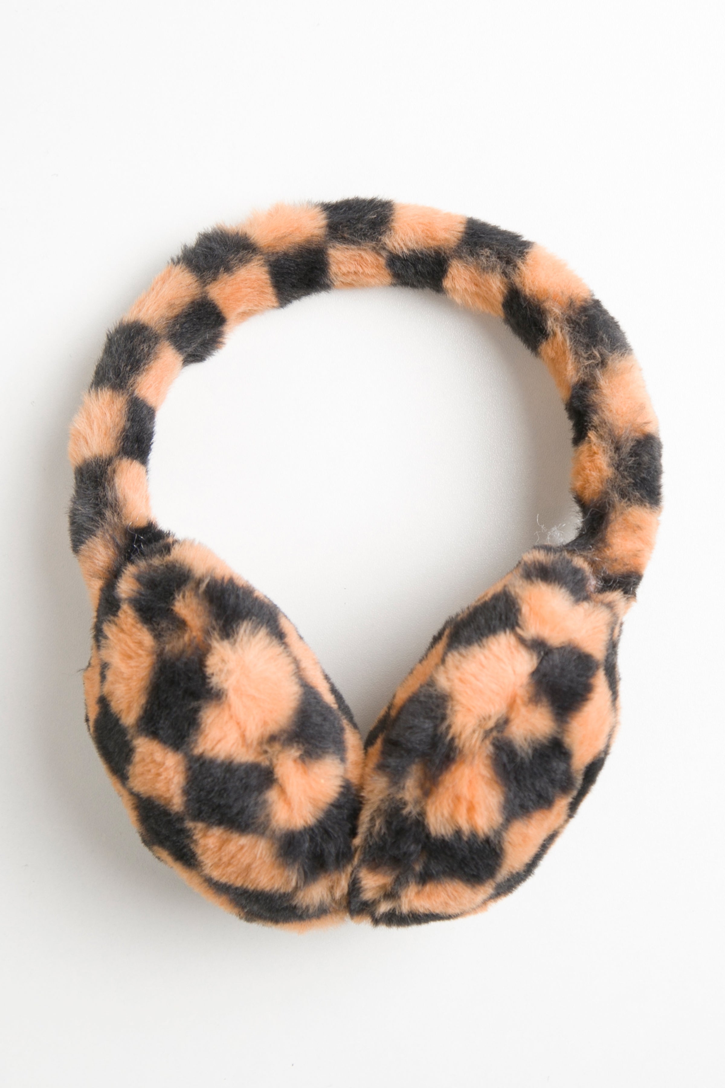 mySundaze Checkered Ear Muffs Soft Faux Fur Lining