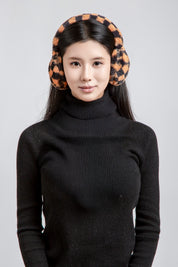 mySundaze Checkered Ear Muffs Soft Faux Fur Lining