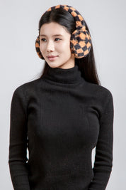mySundaze Checkered Ear Muffs Soft Faux Fur Lining