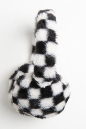 mySundaze Checkered Ear Muffs Soft Faux Fur Lining