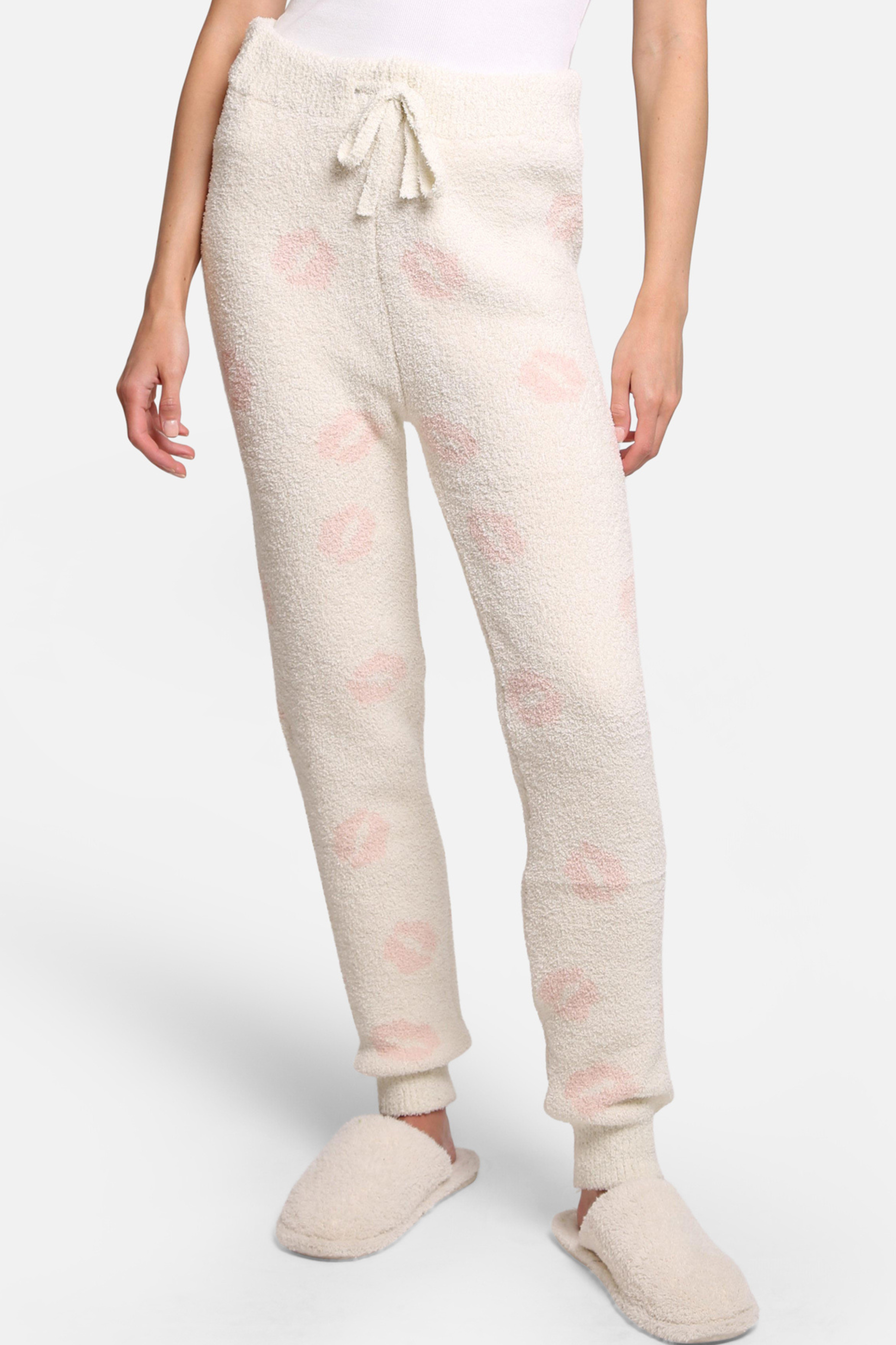 mySundaze Kisses Print Microfiber Loungewear Pants with Drawstring