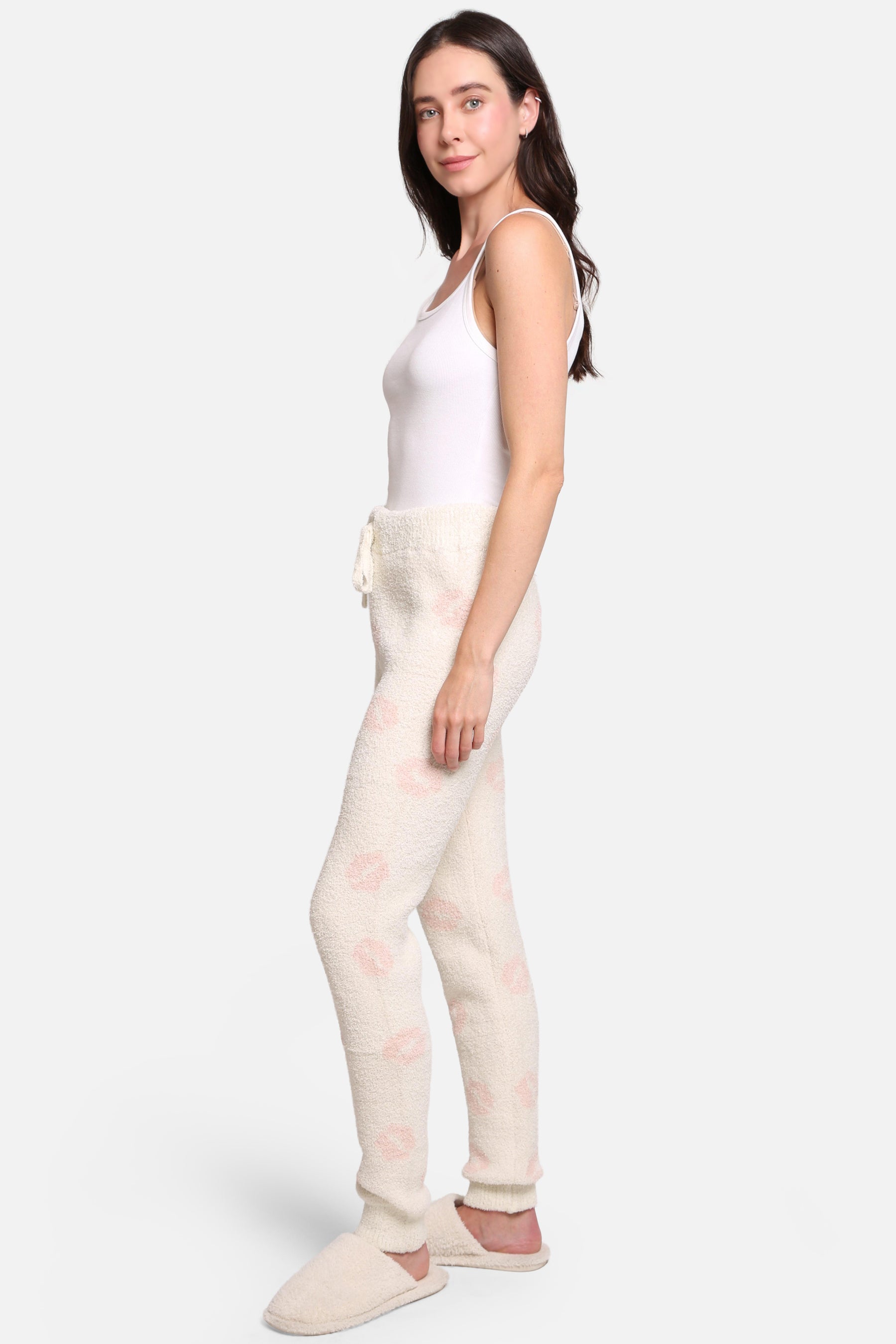 mySundaze Kisses Print Microfiber Loungewear Pants with Drawstring