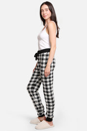 mySundaze Buffalo Check Microfiber Loungewear Pants with Drawstring