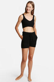 mySundaze Solid Microfiber V-Neck Crop Tank Top