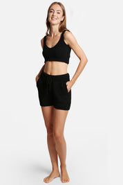 mySundaze Solid Microfiber V-Neck Crop Tank Top