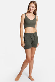 mySundaze Solid Microfiber V-Neck Crop Tank Top