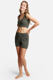mySundaze Solid Microfiber V-Neck Crop Tank Top