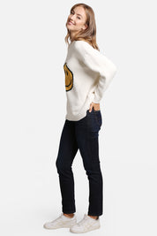 mySundaze Happy Face Pattern Luxury Soft Lounge Sweater
