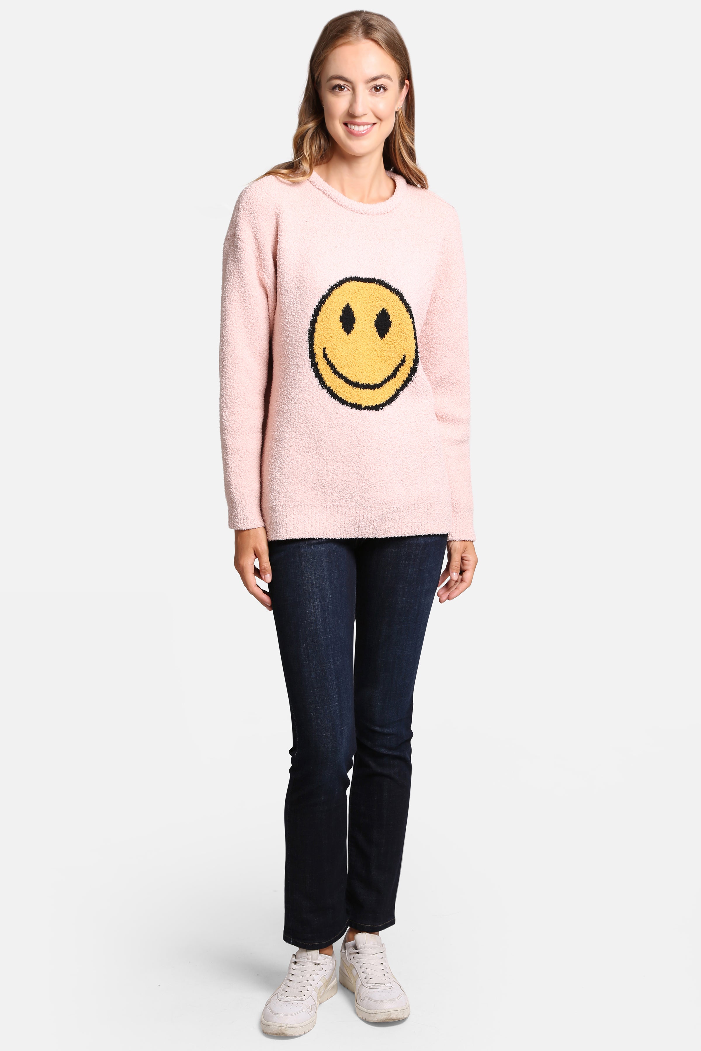 mySundaze Happy Face Pattern Luxury Soft Lounge Sweater