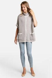mySundaze Solid Microfiber 3/4 Sleeve Jacket with Pockets and Zipper Closure