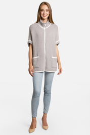 mySundaze Solid Microfiber 3/4 Sleeve Jacket with Pockets and Zipper Closure