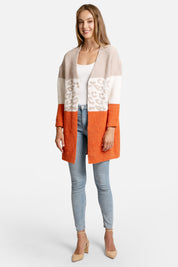 mySundaze Leopard Color Block Microfiber Cardigan