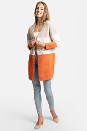 mySundaze Leopard Color Block Microfiber Cardigan