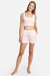 mySundaze Leopard Microfiber Shorts with Pockets and Drawstring