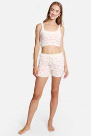 mySundaze Leopard Microfiber Shorts with Pockets and Drawstring