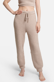 mySundaze Ribbed Solid Microfiber Pants with Pockets and Drawstring
