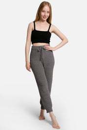 mySundaze Ribbed Solid Microfiber Pants with Pockets and Drawstring
