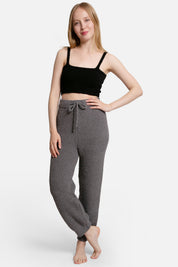 mySundaze Ribbed Solid Microfiber Pants with Pockets and Drawstring