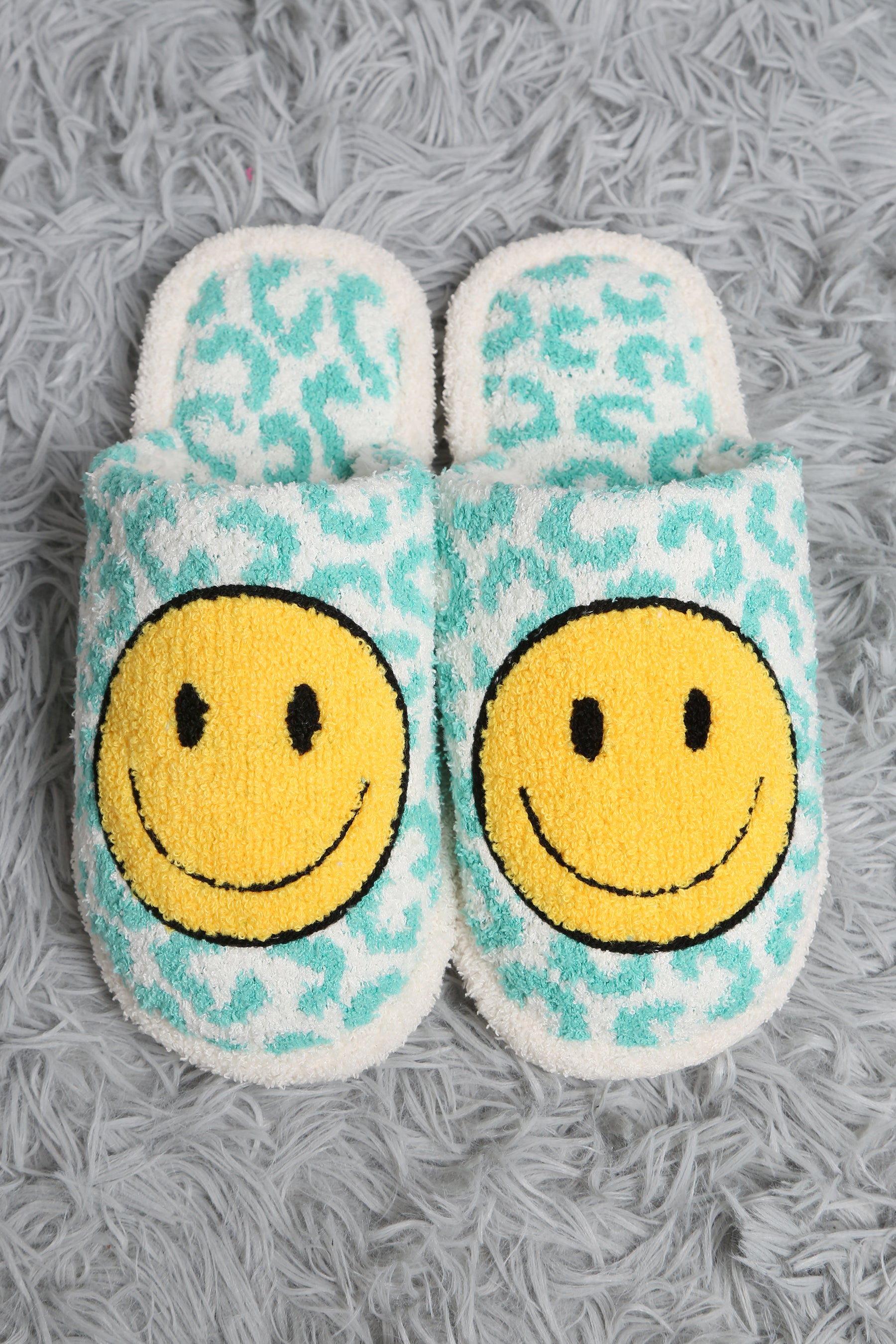 mySundaze Leopard Happy Face Soft Microfiber Slippers