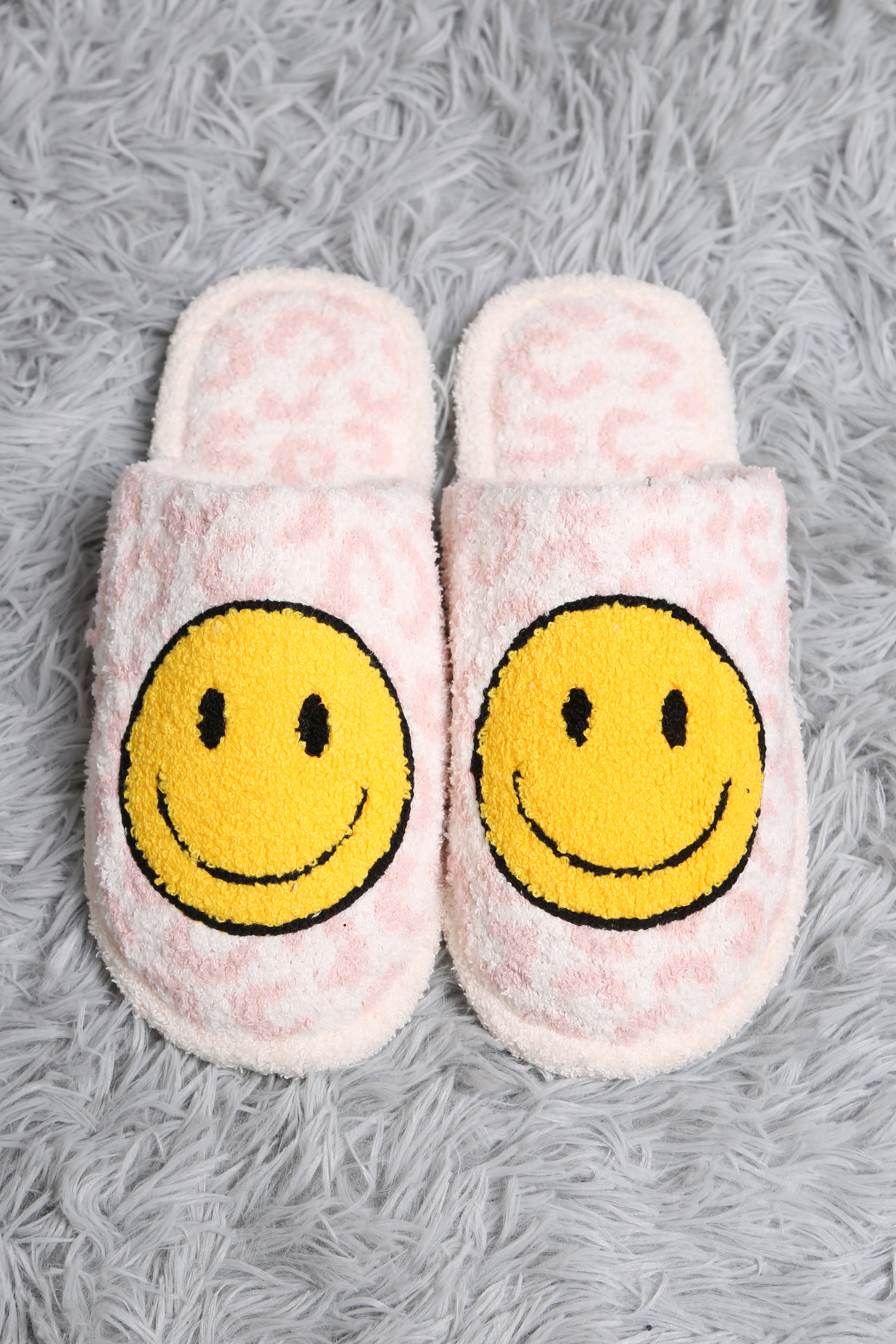 mySundaze Leopard Happy Face Soft Microfiber Slippers