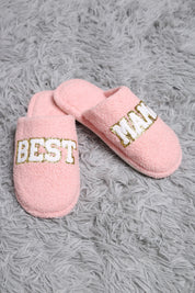 mySundaze Best Mama Sequins Soft Microfiber Slippers