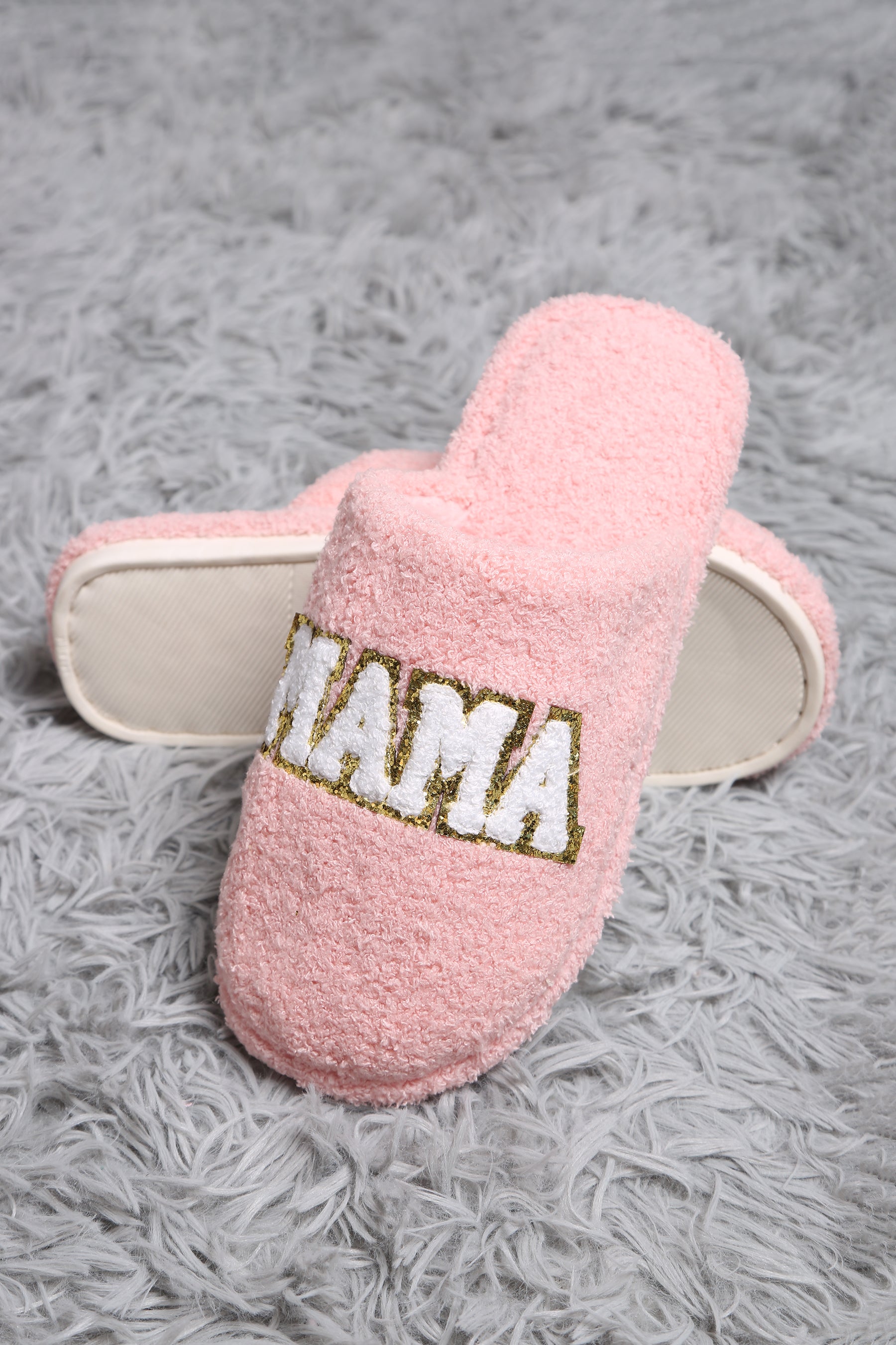 mySundaze Best Mama Sequins Soft Microfiber Slippers