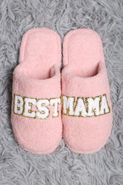 mySundaze Best Mama Sequins Soft Microfiber Slippers
