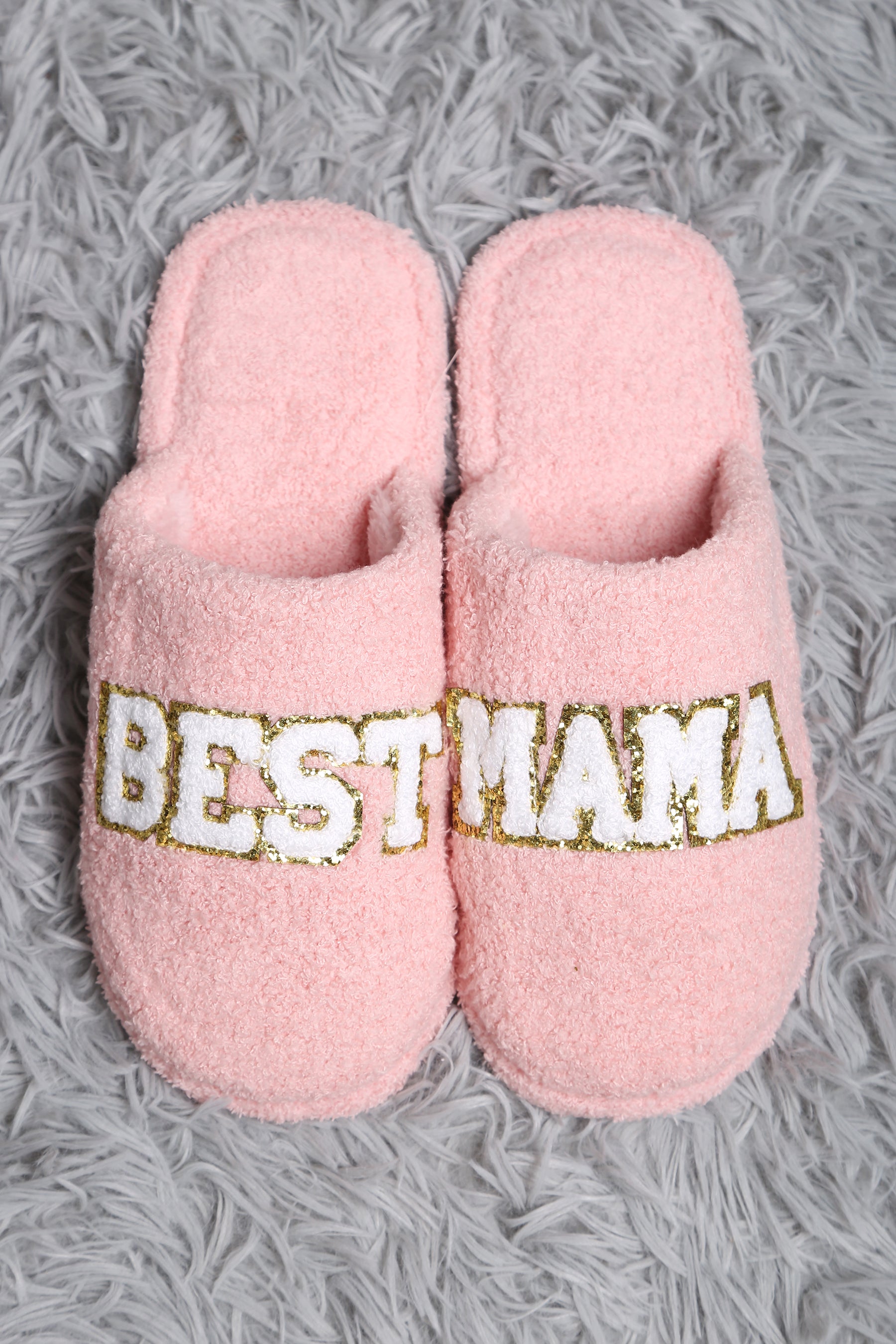 mySundaze Best Mama Sequins Soft Microfiber Slippers