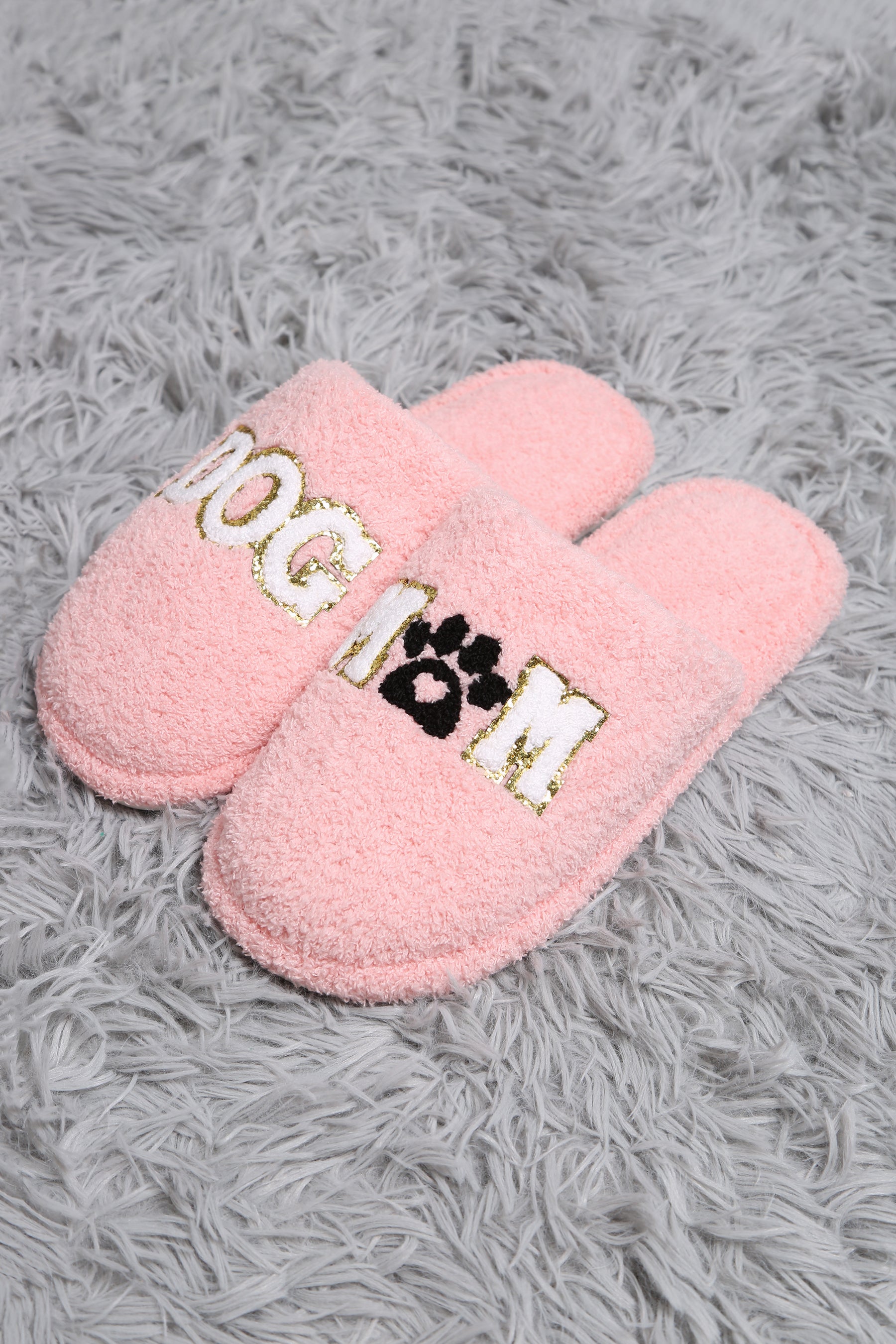 mySundaze Sequin Dog Mom Soft Microfiber Slippers