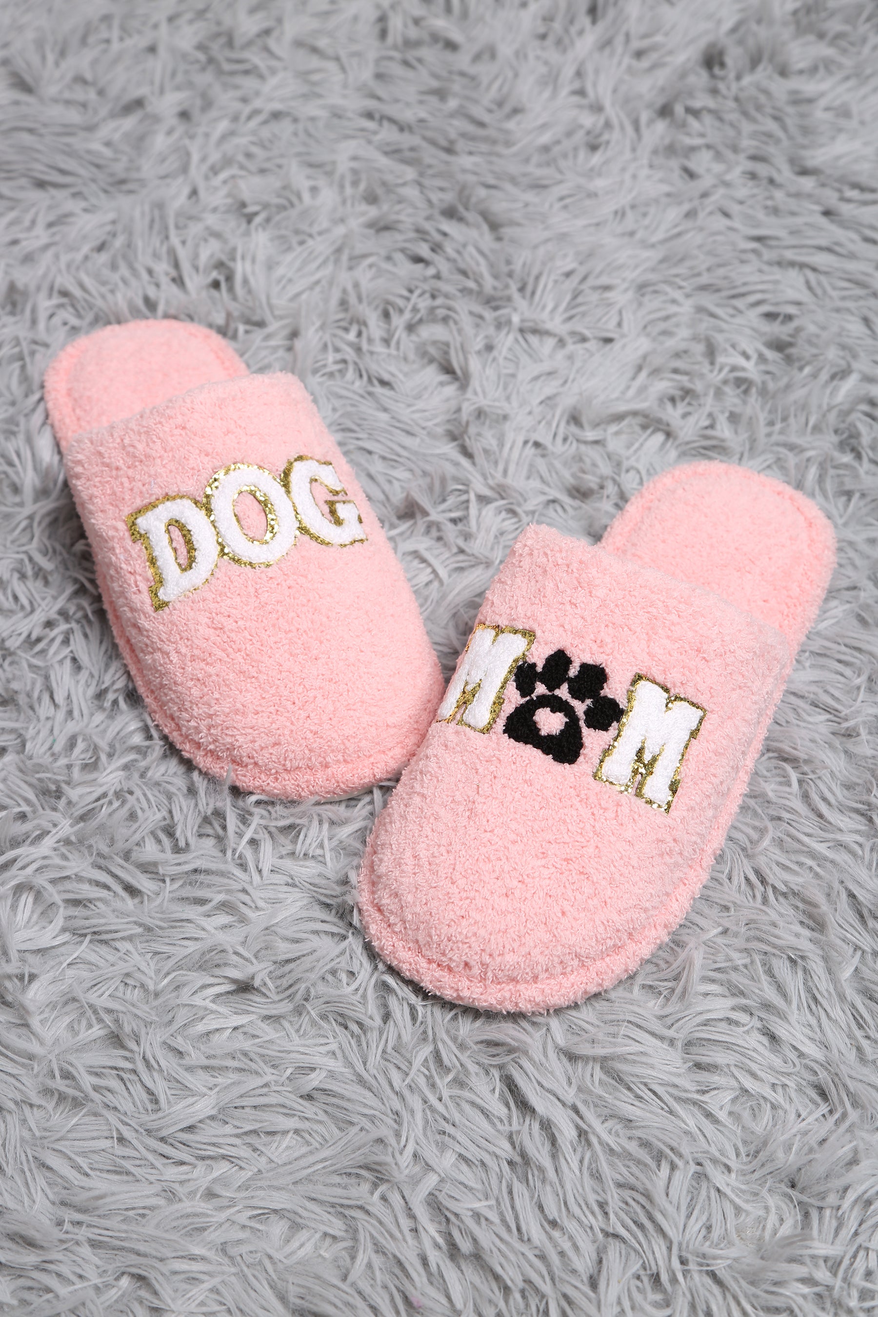 mySundaze Sequin Dog Mom Soft Microfiber Slippers